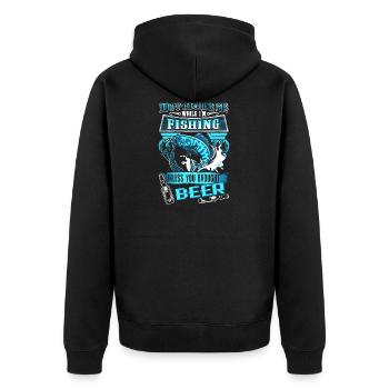 Pêcheur pêcheur pêcheur, pêche, poisson, cadeau - Veste à capuche bio Premium Unisexe - noir - Dos - Nico (187cm)
