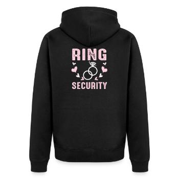 Mariage mariage mariage cérémonie amour idée cadeau - Veste à capuche bio Premium Unisexe - noir - Dos - Nico (187cm)