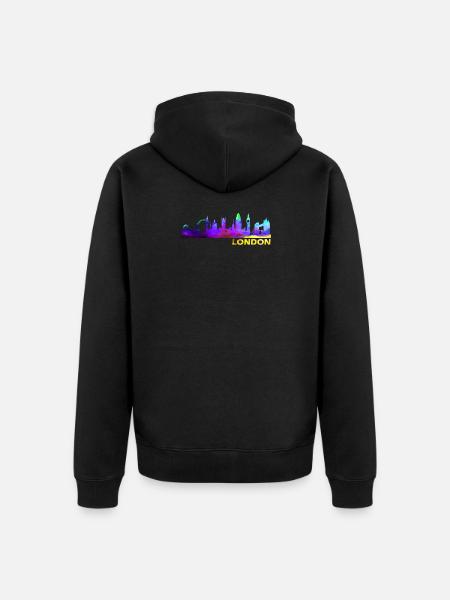 London London London London - Unisex Premium Organic Zip Hoodie - black