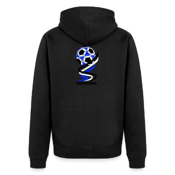 Fußball - Hamburg - Unisex Premium Bio Zip Hoodie - Schwarz - Hinten - Nico (187cm)