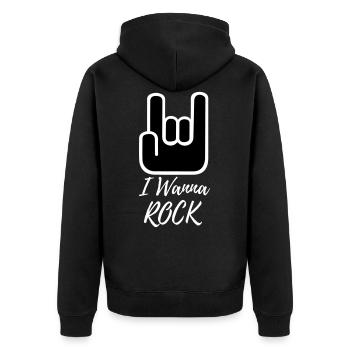 I Wanna Rock - Veste à capuche bio Premium Unisexe - noir - Dos - Nico (187cm)