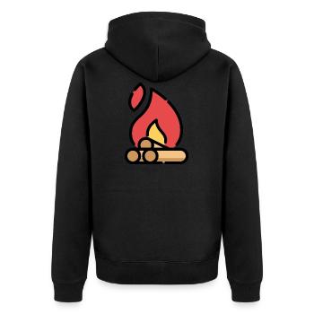 Idée de cadeau icône de feu de camp - Veste à capuche bio Premium Unisexe - noir - Dos - Nico (187cm)