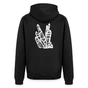 Idée cadeau motif de gros cristaux - Veste à capuche bio Premium Unisexe - noir - Dos - Nico (187cm)
