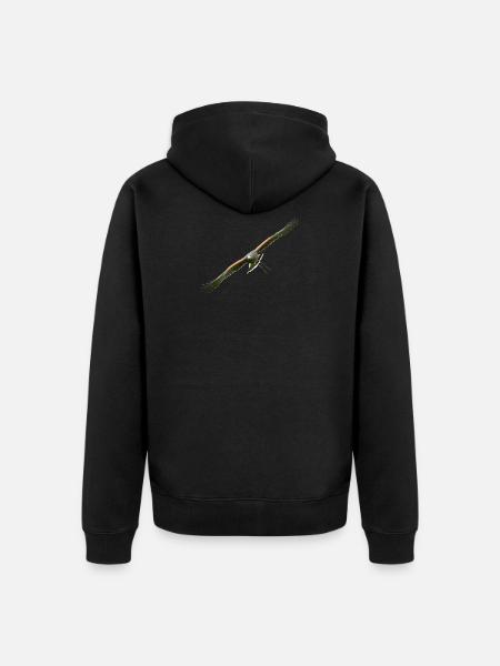 Harris Hawk - Desert Hawk approaching - Unisex Premium Organic Zip Hoodie - black