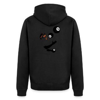 Jongleur Ball Billard 8 - Unisex Premium Bio Zip Hoodie - Schwarz - Hinten - Nico (187cm)