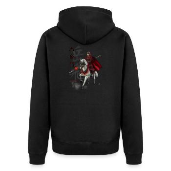 General Yue Fei - Luk Hop Moon Kung Fu School - Unisex Premium Organic Zip Hoodie - black - Back - Nico (187cm)