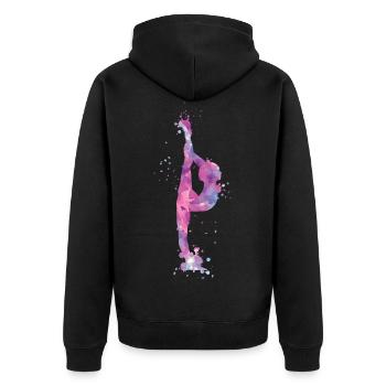 gymnaste - Veste à capuche bio Premium Unisexe - noir - Dos - Nico (187cm)