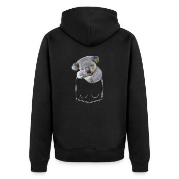 Koala ours en poche poitrine poche chemise - Veste à capuche bio Premium Unisexe - noir - Dos - Nico (187cm)