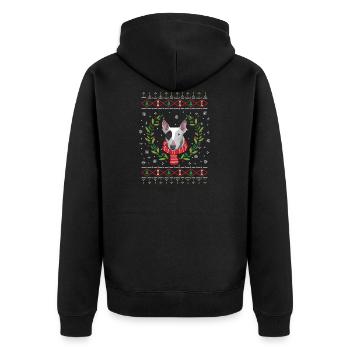 Bull Terrier Ugly Christmas Jumper - Veste à capuche bio Premium Unisexe - noir - Dos - Nico (187cm)