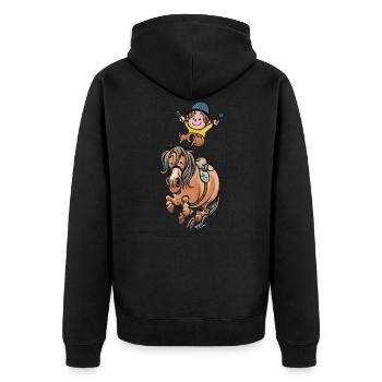 Thelwell Cheval Fait Saut À La Corde - Veste à capuche bio Premium Unisexe - noir - Dos - Nico (187cm)