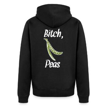 Vegan Vegan Pois Vegan Blanc - Veste à capuche bio Premium Unisexe - noir - Dos - Nico (187cm)