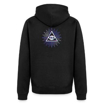 Illuminati tout voir oeil bleu effet 3d - Veste à capuche bio Premium Unisexe - noir - Dos - Nico (187cm)