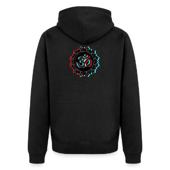 Om Goa 3d effet lettrage fleur de lotus - Veste à capuche bio Premium Unisexe - noir - Dos - Nico (187cm)