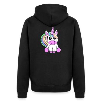Une jolie licorne. - Veste à capuche bio Premium Unisexe - noir - Dos - Nico (187cm)