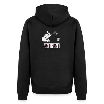 Antifant - Unisex Premium Bio Zip Hoodie - Schwarz - Hinten - Nico (187cm)