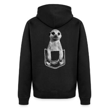 Bébé suricate en poche - Veste à capuche bio Premium Unisexe - noir - Dos - Nico (187cm)
