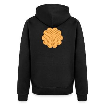waffle - Unisex Premium Organic Zip Hoodie - black - Back - Nico (187cm)