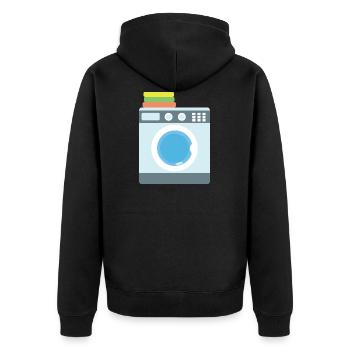 Washing machine - Unisex Premium Organic Zip Hoodie - black - Back - Nico (187cm)