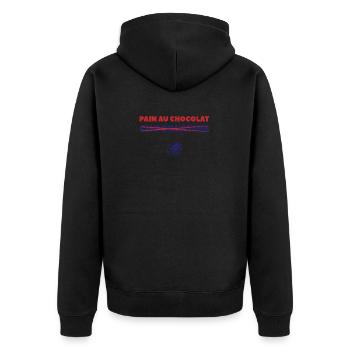 On dit pain au chocolat chocolatine Toulouse - Veste à capuche bio Premium Unisexe - noir - Dos - Nico (187cm)