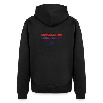 On dit pain au chocolat chocolatine Toulouse - Veste à capuche bio Premium Unisexe - noir - Dos - Nico (187cm)