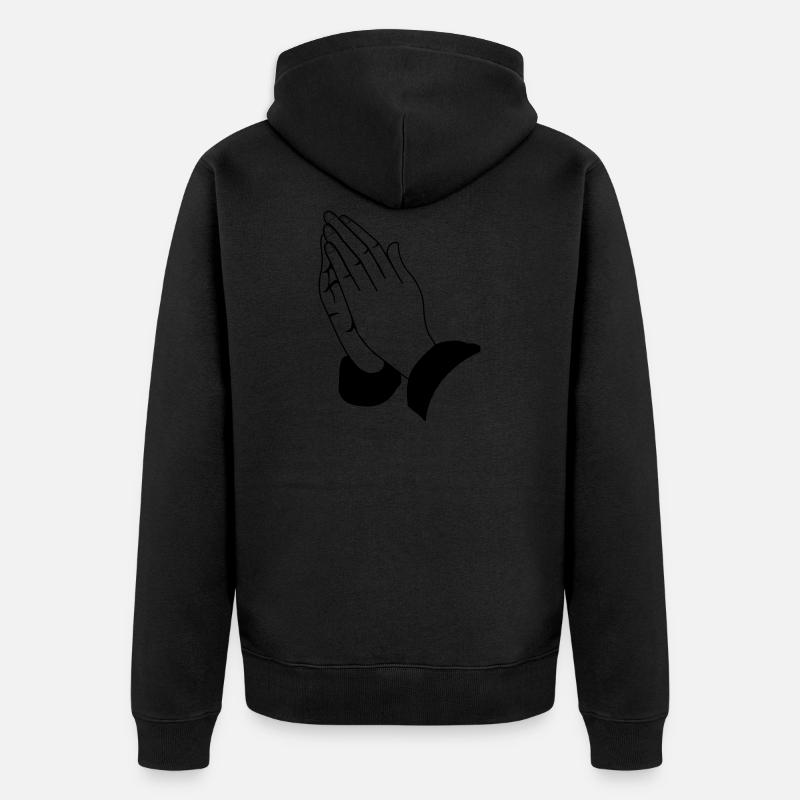 mains prient - Veste à capuche bio Premium Unisexe - noir