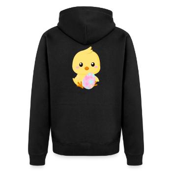 Mignon petit poussin de Pâques avec oeuf de Pâques - Veste à capuche bio Premium Unisexe - noir - Dos - Nico (187cm)