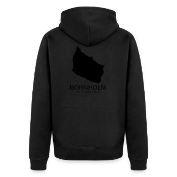 Bornholm gift Denmark saying North - Unisex Premium Organic Zip Hoodie - black - Back - Nico (187cm)