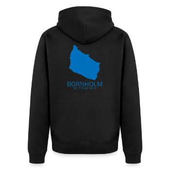 Bornholm Geschenk Dänemark Spruch Nord - Unisex Premium Bio Zip Hoodie - Schwarz - Hinten - Nico (187cm)