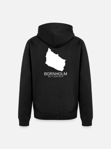 Bornholm gave Danmark siger Nord - Premium økologisk unisex-hættejakke - sort