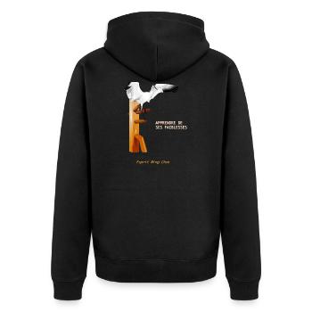 wing chun grue - Veste à capuche bio Premium Unisexe - noir - Dos - Nico (187cm)