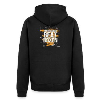 Süchtig Nach Beatboxen Beatboxer Musik Geschenk - Unisex Premium Bio Zip Hoodie - Schwarz - Hinten - Nico (187cm)