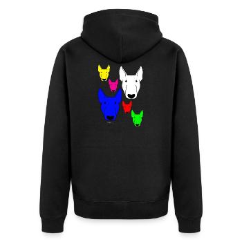 Bully Farben - Unisex Premium Bio Zip Hoodie - Schwarz - Hinten - Nico (187cm)