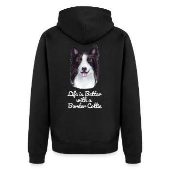 Border Collie - Veste à capuche bio Premium Unisexe - noir - Dos - Nico (187cm)
