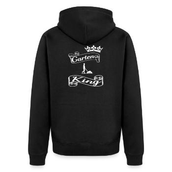 Garten - Unisex Premium Bio Zip Hoodie - Schwarz - Hinten - Nico (187cm)