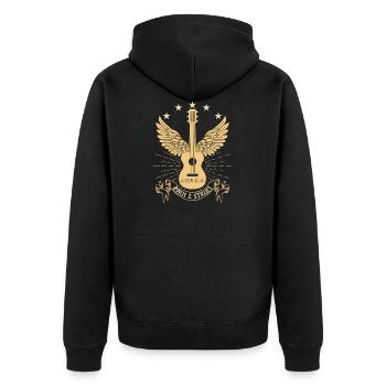Born Instrument Hawaii ukulélé cadeau musicien - Veste à capuche bio Premium Unisexe - noir - Dos - Nico (187cm)