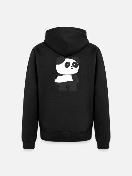 Panda Twerking Twerk - Unisex Premium Organic Zip Hoodie - black