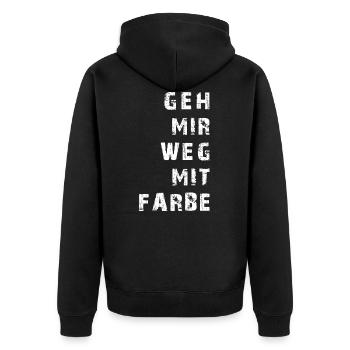 Geh mir weg mit Farbe - Ich liebe schwarz - Unisex Premium Bio Zip Hoodie - Schwarz - Hinten - Nico (187cm)