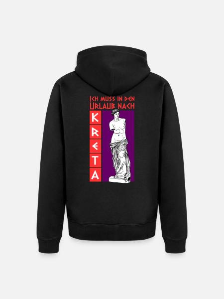 Kreta Urlaubsgeschenke - Unisex Premium Bio Zip Hoodie - Schwarz