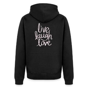 live laugh love - Veste à capuche bio Premium Unisexe - noir - Dos - Nico (187cm)