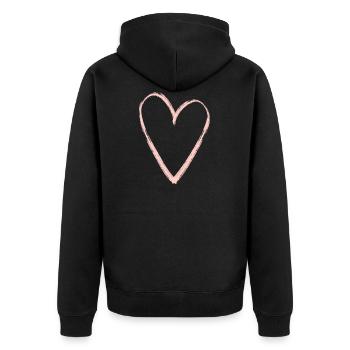 Coeur Rose 2 - Veste à capuche bio Premium Unisexe - noir - Dos - Nico (187cm)