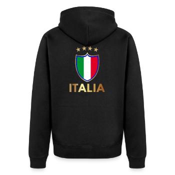 ITALIA 2021 Italy Fan - Unisex Premium Organic Zip Hoodie - black - Back - Nico (187cm)