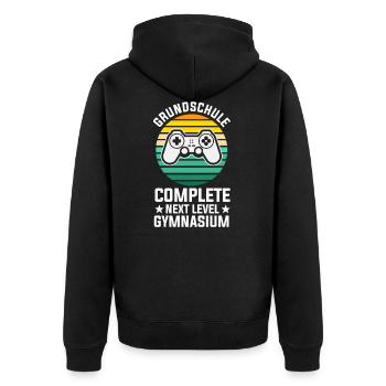 Gamer Zocker Zocken Gaming Konsole Grundschule - Unisex Premium Bio Zip Hoodie - Schwarz - Hinten - Nico (187cm)