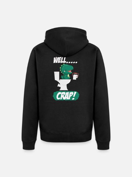 Funny Trex Arms Problems Dinosaur - Unisex Premium Organic Zip Hoodie - black