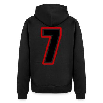 7 nombre symbole - Veste à capuche bio Premium Unisexe - noir - Dos - Nico (187cm)
