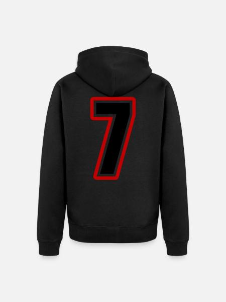 7 Zahl symbol - Unisex Premium Bio Zip Hoodie - Schwarz