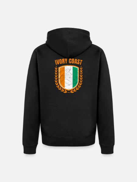 Ivory Coast - Unisex Premium Organic Zip Hoodie - black