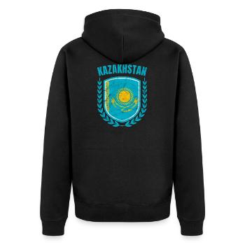 Kazakhstan - Veste à capuche bio Premium Unisexe - noir - Dos - Nico (187cm)