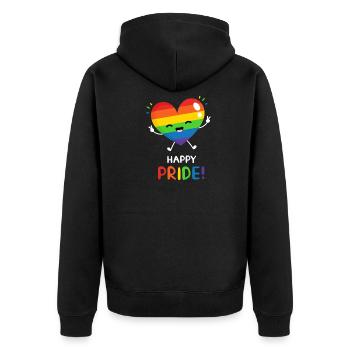 Happy Pride Day LGBT Gay CSD Queer Coming Out - Unisex Premium Bio Zip Hoodie - Schwarz - Hinten - Nico (187cm)