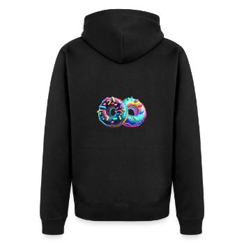 MORE DONUTS - DONUTS - Unisex Premium Organic Zip Hoodie - black - Back - Nico (187cm)
