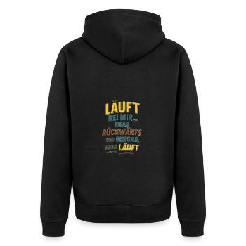 Bizarre, honnête et merveilleusement autodérision. - Veste à capuche bio Premium Unisexe - noir - Dos - Nico (187cm)
